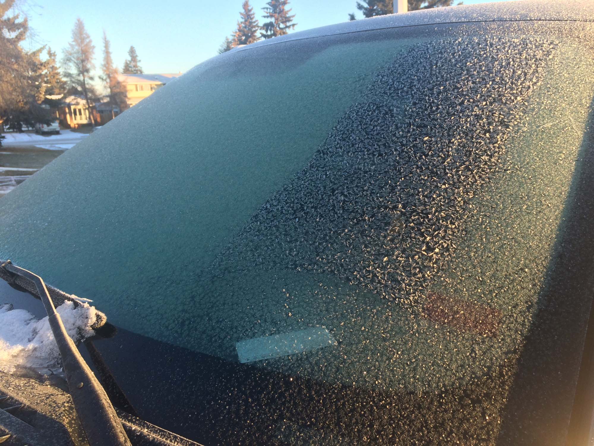 Ice on windshield with no nano coating