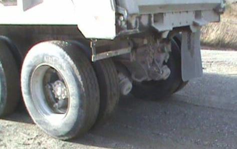 Missing Mud Flaps on Semi Truck