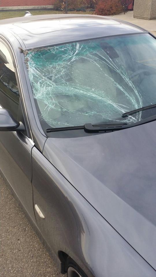 Smashed Windshield Exterior