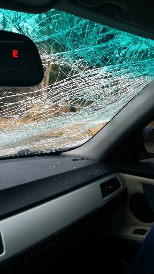 Smashed Windshield Interior